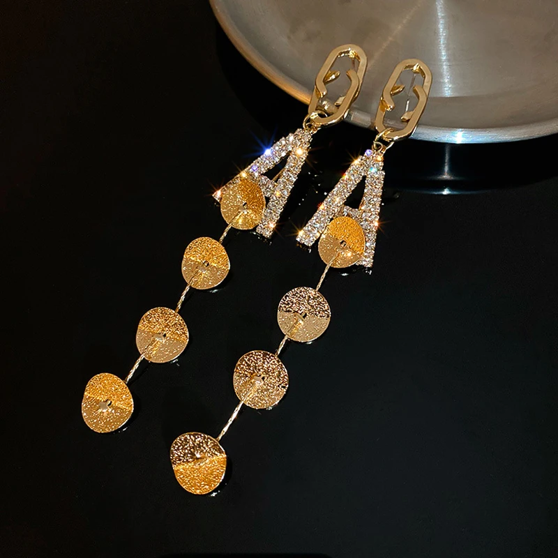 New Trendy Geometric Letter Tassel Drop Earrings for Women Girl Jewelry AAA Zircon S925 Needle Weddings Birthday Party Fine Gift
New Trendy Geometric Letter Tassel Drop Earrings for Women Girl Jewelry AAA Zircon S925 Needle Weddings Birthday Party Fine Gift