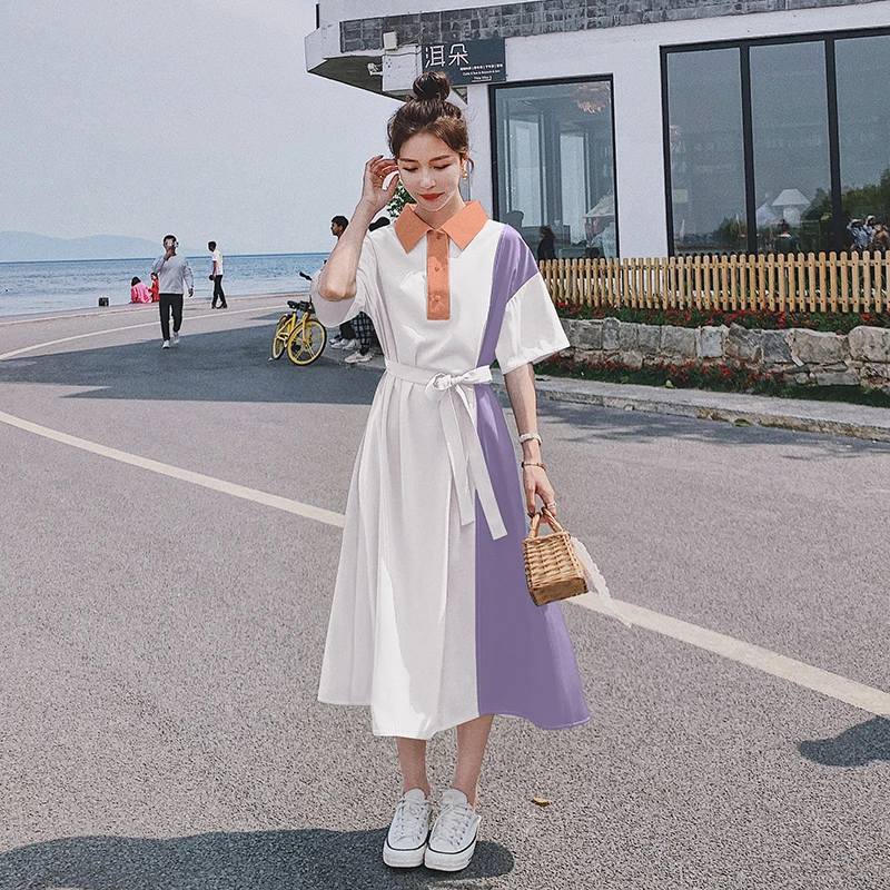 Dress Female Summer Casual Elegant Korean Design Sense Retro Color Matching Gentle Cotton Polo Skirt Temperament Women's Dresses
Dress Female Summer Casual Elegant Korean Design Sense Retro Color Matching Gentle Cotton Polo Skirt Temperament Women's Dresses