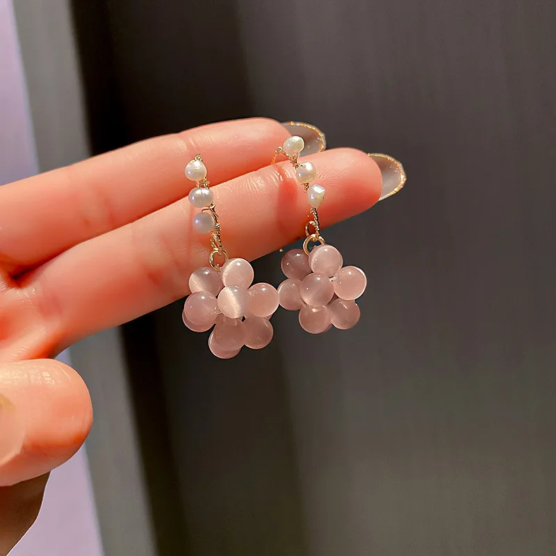 Trendy Female Pink Moonstone Drop Earrings Charm Gold Color Wedding Earrings Cute Round Pearl Dangle Earrings For Women
Trendy Female Pink Moonstone Drop Earrings Charm Gold Color Wedding Earrings Cute Round Pearl Dangle Earrings For Women