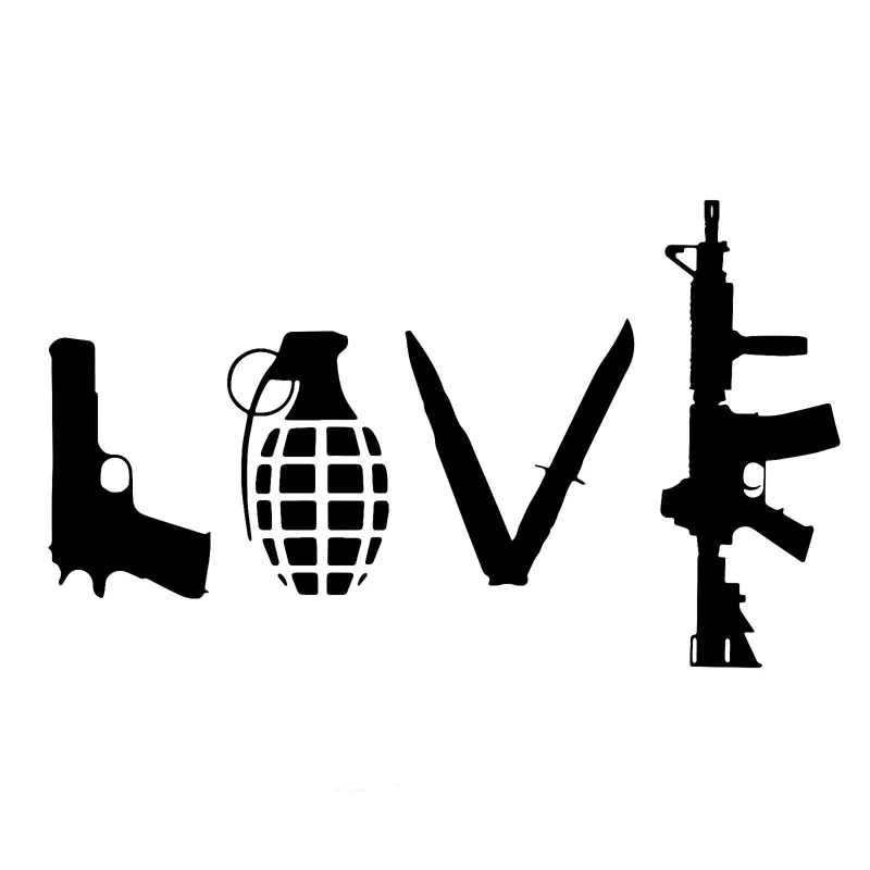 Creative LOVE with Guns Car Vinyl Sticker Grenade Hand Gun PVC Car Stickers Styling and Decals AR15 Black/Sliver 7.5cm*13cm
Creative LOVE with Guns Car Vinyl Sticker Grenade Hand Gun PVC Car Stickers Styling and Decals AR15 Black/Sliver 7.5cm*13cm