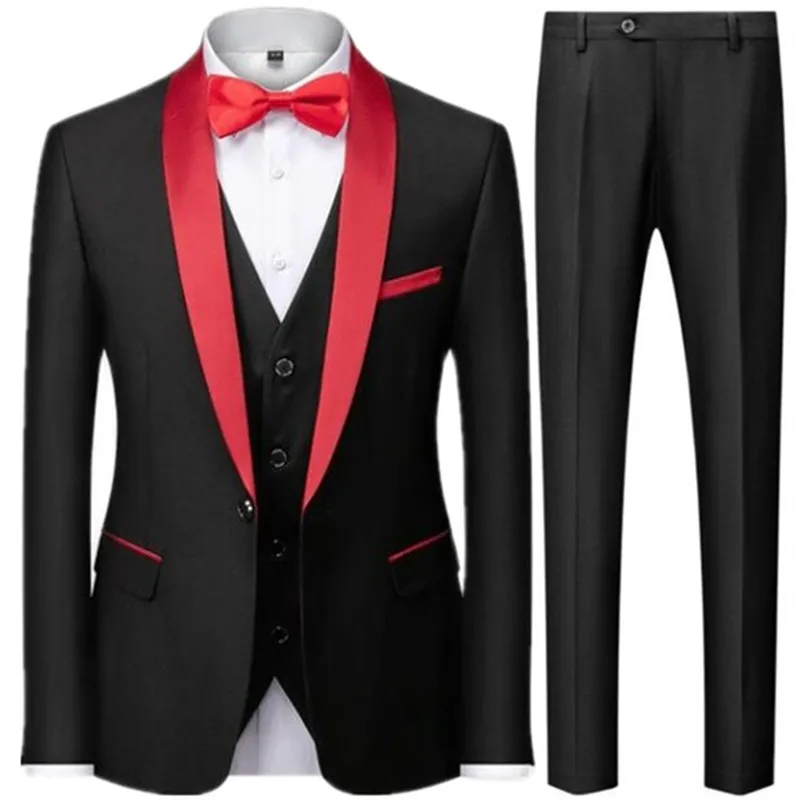 3 Pieces Set Men's Business Blazers Coat / Male Slim Fit Color Matching Collar Suit Tuxedo Leisure Jacket Pants Vest Wedding
3 Pieces Set Men's Business Blazers Coat / Male Slim Fit Color Matching Collar Suit Tuxedo Leisure Jacket Pants Vest Wedding