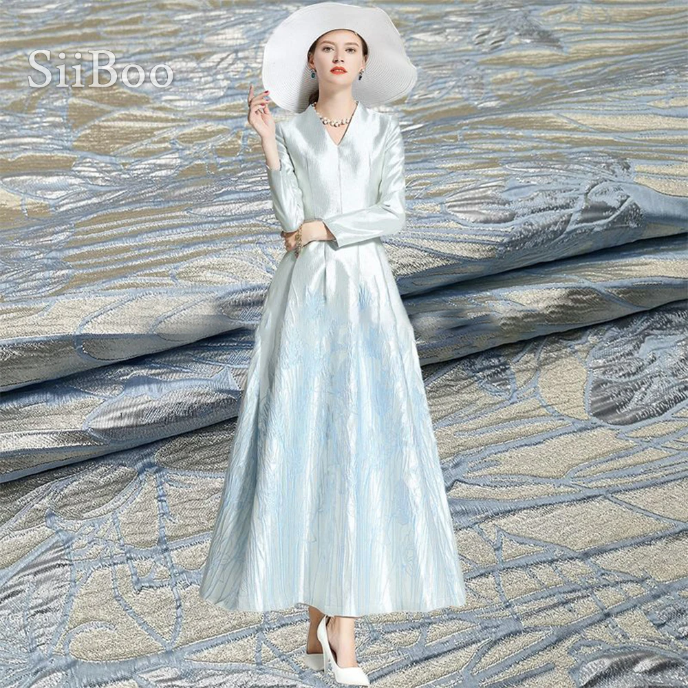 European 3D floral embossed style light blue champagne metallic positional jacquard fabric for summer dress tissu telas SP6087
European 3D floral embossed style light blue champagne metallic positional jacquard fabric for summer dress tissu telas SP6087