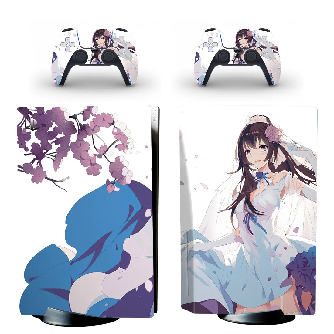 

Anime Cute Girl PS5 Disc Skin Sticker Cover for Playstation 5 Console & 2 Controllers Decal Vinyl Protective Disk Skins