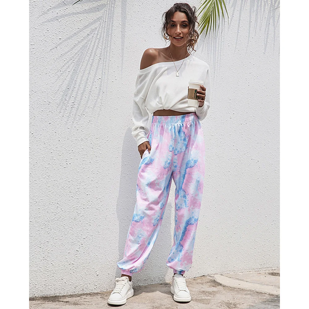 Spring Summer Tie Dye Print Casual Loose Women Trousers Sports Pants Pocket Homewear Elastic Waist All-match New Fashion Female
Spring Summer Tie Dye Print Casual Loose Women Trousers Sports Pants Pocket Homewear Elastic Waist All-match New Fashion Female