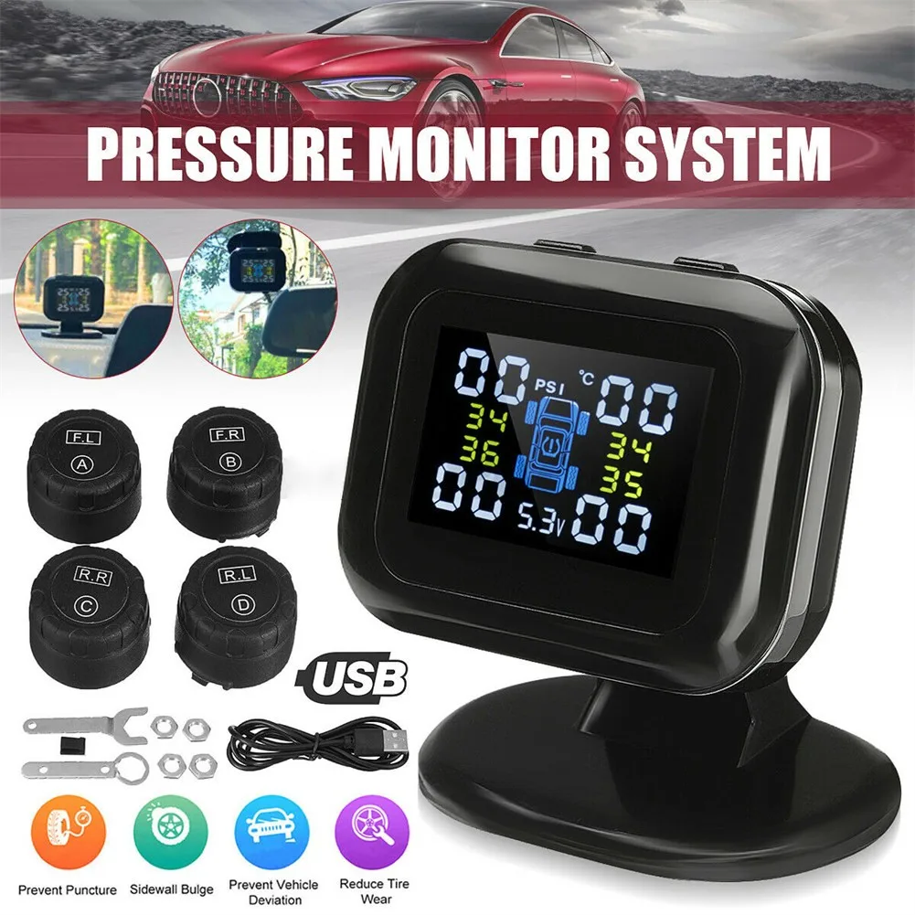 Wireless TPMS Sensor Tire Pressure Monitoring System Car Tire Tyre Pressure Gauge With External 4 Gauge Sensors Accessories
Wireless TPMS Sensor Tire Pressure Monitoring System Car Tire Tyre Pressure Gauge With External 4 Gauge Sensors Accessories