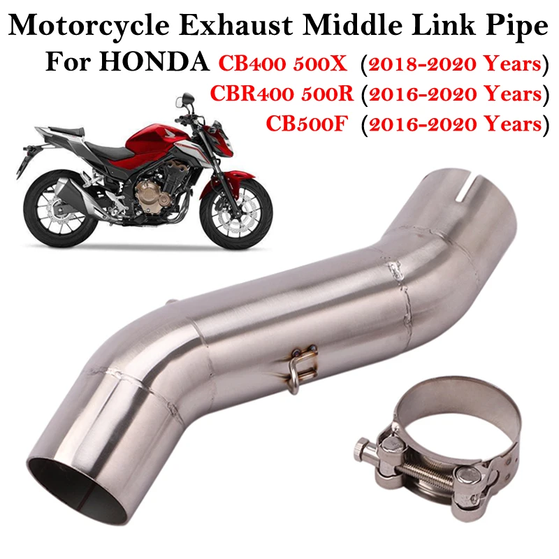 

Slip On Motorcycle Exhaust Pipe Modified Escape Moto Middle Connection Link Tube For Honda CB400 CB500X CB500F CBR400 CBR500R