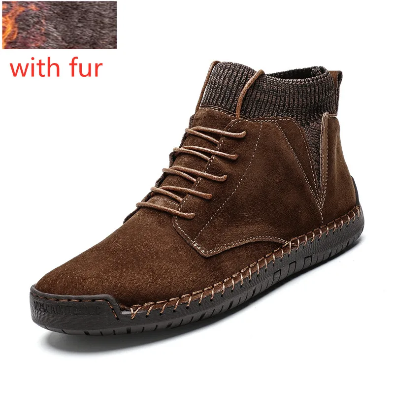Men's Cow Suede High-Top Cotton Shoes Fall Winter Plus Velvet Martin Boots Thick-Soled Keep Warm Comfortable Casual Snow Boots
Men's Cow Suede High-Top Cotton Shoes Fall Winter Plus Velvet Martin Boots Thick-Soled Keep Warm Comfortable Casual Snow Boots