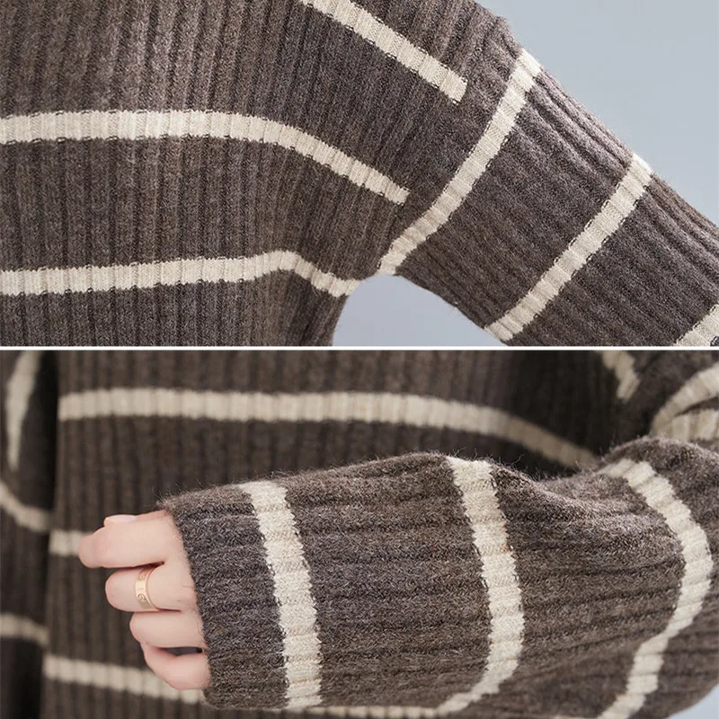 Johnature 2021 Winter New Striped Turtleneck Women Sweaters Casual Simple Loose Pullover 3 Colors Female Sweaters
Johnature 2021 Winter New Striped Turtleneck Women Sweaters Casual Simple Loose Pullover 3 Colors Female Sweaters