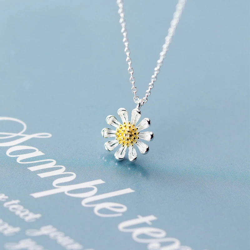

MloveAcc New Pendant Necklace 925 Sterling Silver Daisy Flower Necklace Birthday Gift for Lover Women Girls Jewelry