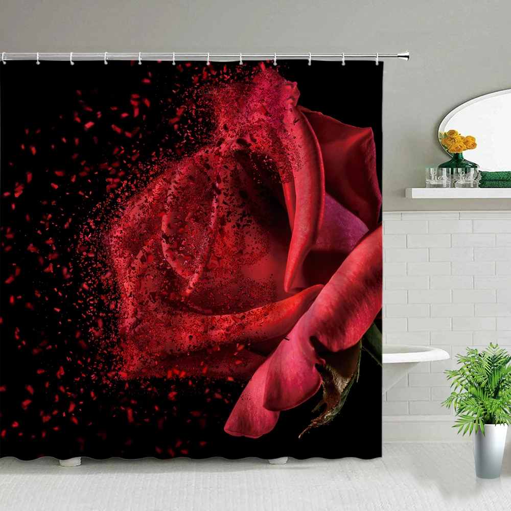 3D Creativity Red Rose Shower Curtains Waterproof Bathroom Curtain Polyester Fabric Valentine's Day Bath Decor With Hooks
3D Creativity Red Rose Shower Curtains Waterproof Bathroom Curtain Polyester Fabric Valentine's Day Bath Decor With Hooks