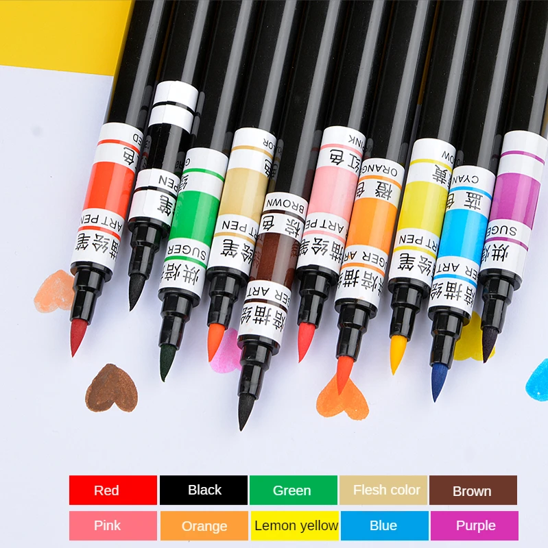 10 Color Thickness Double-Headed Edible Pigment Pen DIY Drawing Biscuits Fondant Cake Decorating Tools Bake Kitchen Accessories
10 Color Thickness Double-Headed Edible Pigment Pen DIY Drawing Biscuits Fondant Cake Decorating Tools Bake Kitchen Accessories