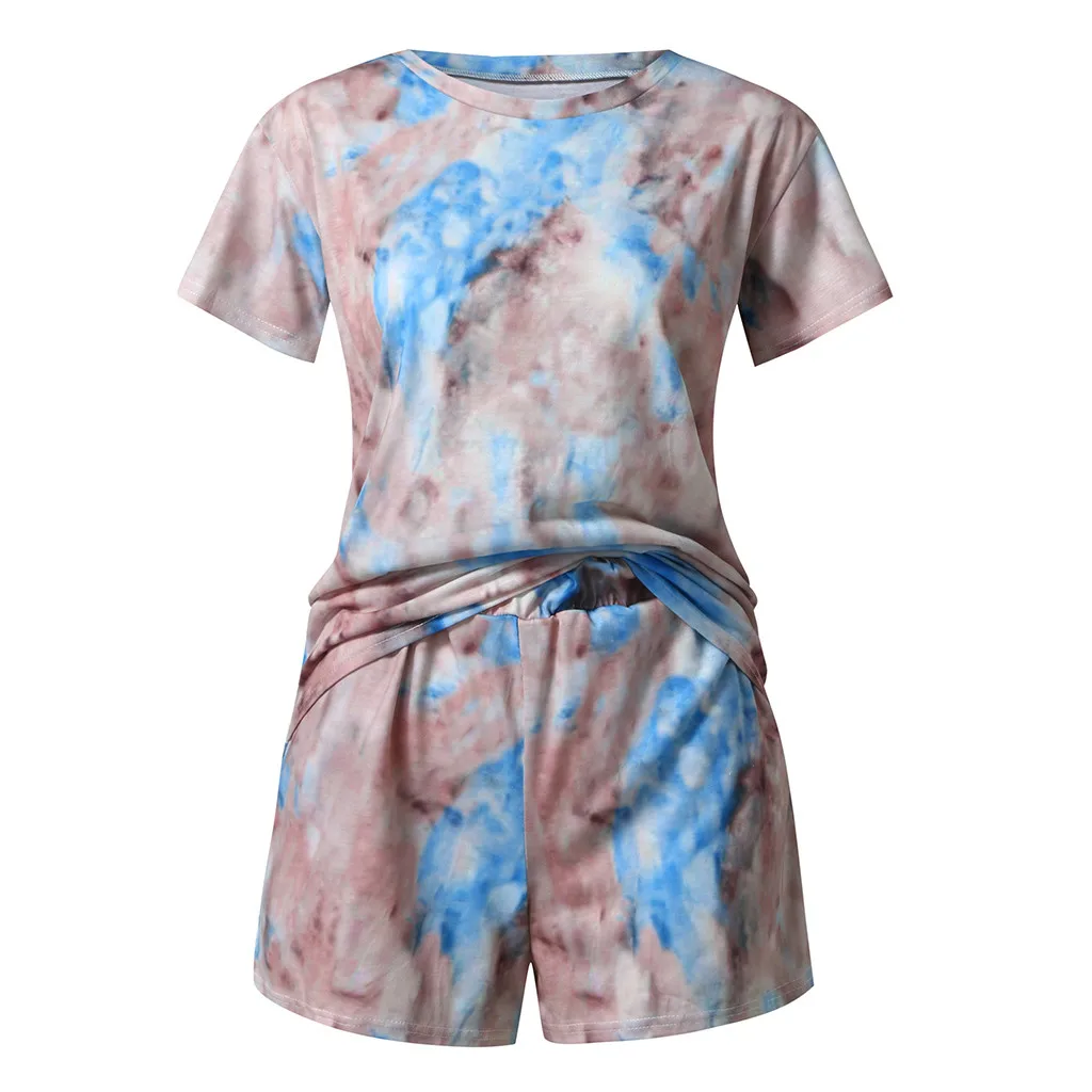 #56 Pajama Sets Summer Clothing Womens Tie-dye Printed Shorts Sleeve Tops 2 Piece Pajamas Set Sleepwear Ropa De Verano Mujer
#56 Pajama Sets Summer Clothing Womens Tie-dye Printed Shorts Sleeve Tops 2 Piece Pajamas Set Sleepwear Ropa De Verano Mujer
