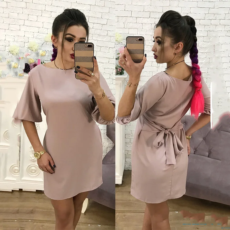2020 Summer Women Half Sleeve Waist Tie Split Dress Ladie Pencil Casual Sundress Holiday High Quality Loose Female Dresses
2020 Summer Women Half Sleeve Waist Tie Split Dress Ladie Pencil Casual Sundress Holiday High Quality Loose Female Dresses