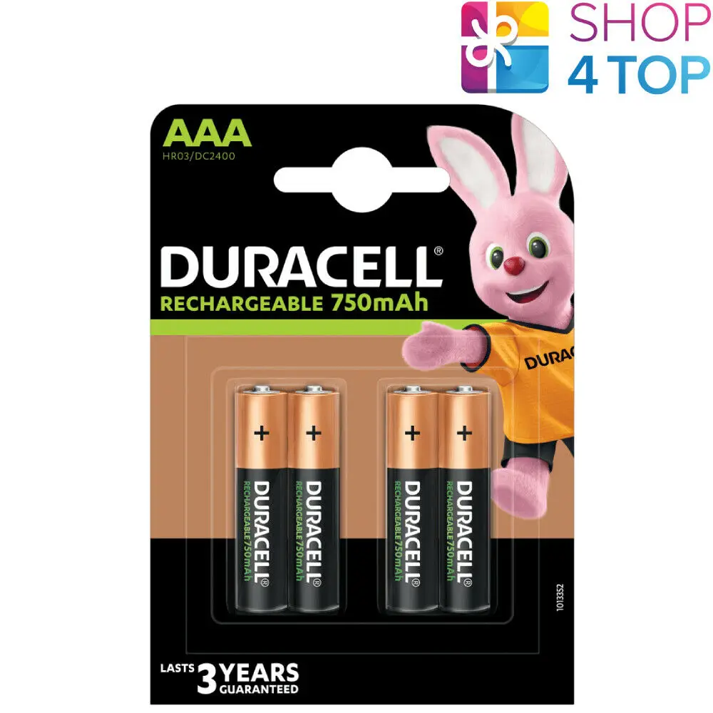 

4 DURACELL RECHARGE AAA BATTERIES BLISTER 1.2V HR03 DC2400 NiMH 750mAh NEW