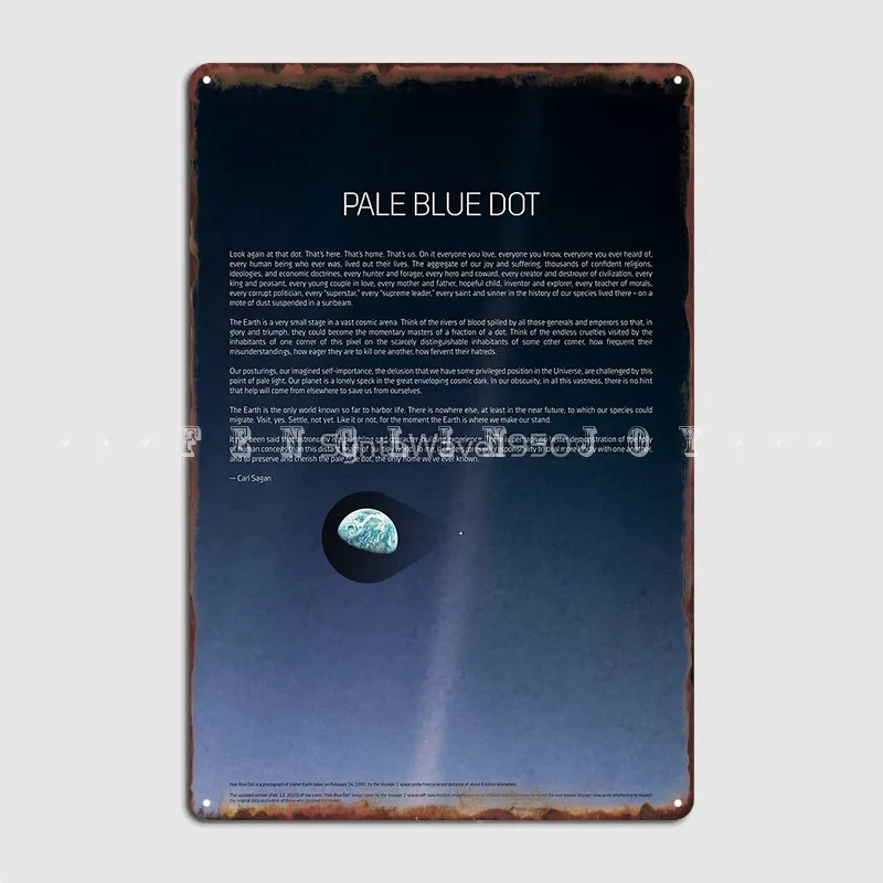 

Pale Blue Dot Voyager Metal Plaque Poster Cinema Kitchen Wall Printing Wall Plaque Tin Sign Poster