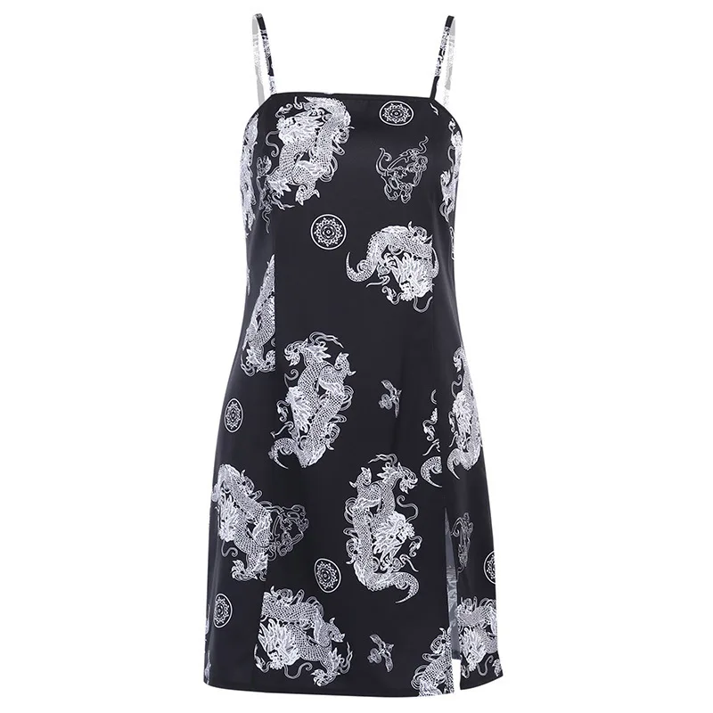 Dark printed suspender dress 2021 new high waist split sexy shoulder small black dress tide DLqz2249
Dark printed suspender dress 2021 new high waist split sexy shoulder small black dress tide DLqz2249
