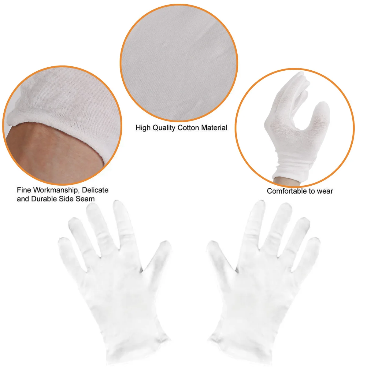 White Thin Gloves Reusable Inspection Cotton Work Gloves for Hand Moisturizing Cosmetic Hands Protector Jewelry Hight Quality 
White Thin Gloves Reusable Inspection Cotton Work Gloves for Hand Moisturizing Cosmetic Hands Protector Jewelry Hight Quality