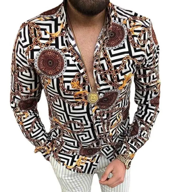 New Fashion Long Sleeve Shirts For Men Streetwear Style Sping Autumn Casual Printed T-shirt Male Loose Fit Green Shirts For Men 
New Fashion Long Sleeve Shirts For Men Streetwear Style Sping Autumn Casual Printed T-shirt Male Loose Fit Green Shirts For Men