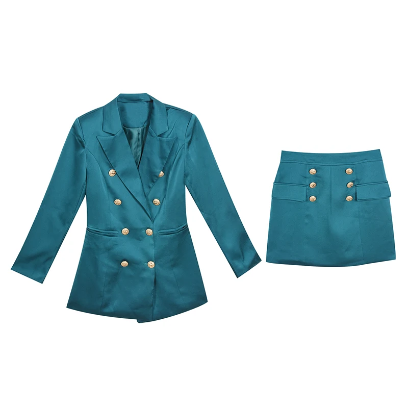 PERHAPS U Women Elegant Two-Piece Set Notched Double Breasted Long Blazer Pencil A-Line Short Skirt Slim OL Set T3038
PERHAPS U Women Elegant Two-Piece Set Notched Double Breasted Long Blazer Pencil A-Line Short Skirt Slim OL Set T3038