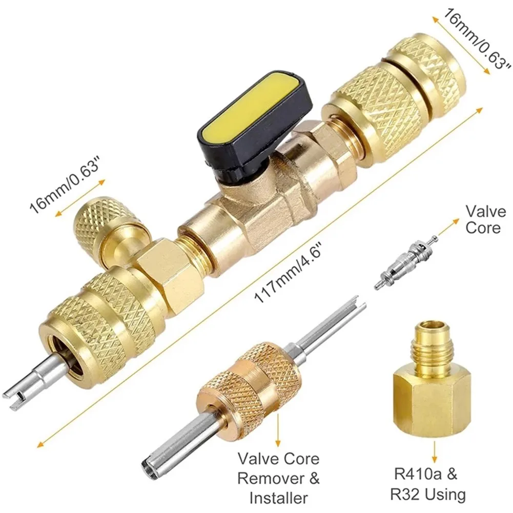 With Dual Size Valve Core Remover Installer Yellow Installer R22 R410A Valve Core
With Dual Size Valve Core Remover Installer Yellow Installer R22 R410A Valve Core