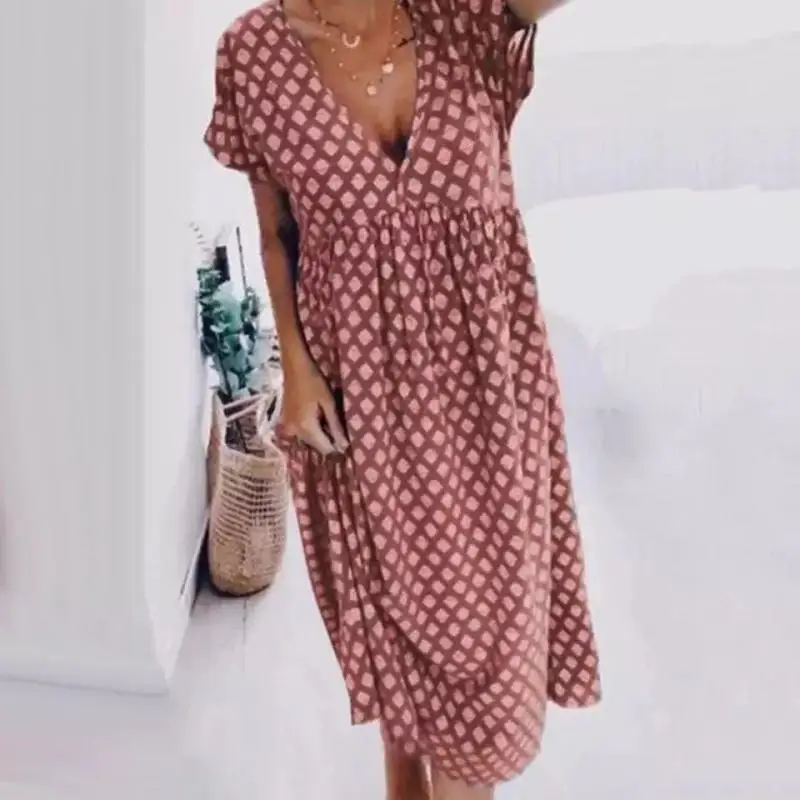 2021 Summer Women Dresses New Fashion Ladies Clothing Printed Dot Deep V-Neck Casual Knee Length Female Dresses Mujer Clothing
2021 Summer Women Dresses New Fashion Ladies Clothing Printed Dot Deep V-Neck Casual Knee Length Female Dresses Mujer Clothing