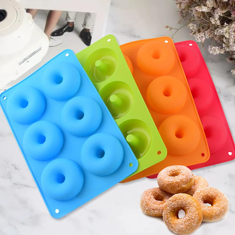 6 Cavity Donut Mold Silicone Non-stick Baking Tray Heat-resistant Reusable Folded Donuts Maker Colorful Soft Dessert Making Tool
6 Cavity Donut Mold Silicone Non-stick Baking Tray Heat-resistant Reusable Folded Donuts Maker Colorful Soft Dessert Making Tool