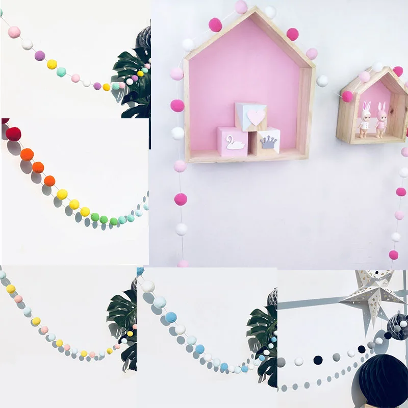 DIY Macaron Color Felt Ball String Children Room Tent Decor Pompom Hair Ball Hanging Pendant Ornament Birthday Decor Girls Gift
DIY Macaron Color Felt Ball String Children Room Tent Decor Pompom Hair Ball Hanging Pendant Ornament Birthday Decor Girls Gift