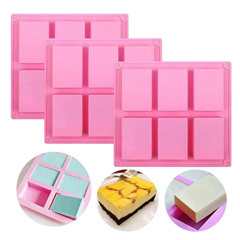 6 Cavity Plain Basic Rectangle Soap DIY Mold Cake Baking Pans Silicone Mould for Biscuit Chocolate Ice Cube Homemade Craft 
6 Cavity Plain Basic Rectangle Soap DIY Mold Cake Baking Pans Silicone Mould for Biscuit Chocolate Ice Cube Homemade Craft