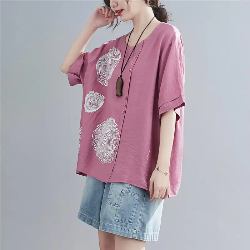Plus Size Polka Dot Summer T Shirt Women Cotton Linen Tops Irregular T-shirt Loose Casual Top Korean Tshirt Tee Shirt Femme 2021
Plus Size Polka Dot Summer T Shirt Women Cotton Linen Tops Irregular T-shirt Loose Casual Top Korean Tshirt Tee Shirt Femme 2021
