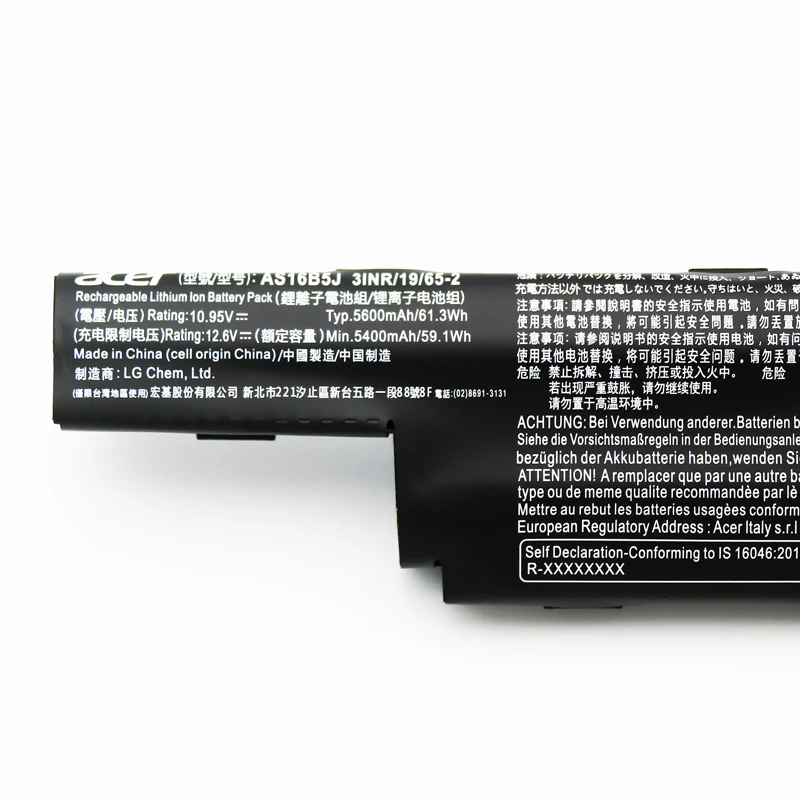Original 6 Batteries For Acer E15 E5-575g-51vi/53vg As16b5j As16b8j Laptop Built-In Battery
Original 6 Batteries For Acer E15 E5-575g-51vi/53vg As16b5j As16b8j Laptop Built-In Battery