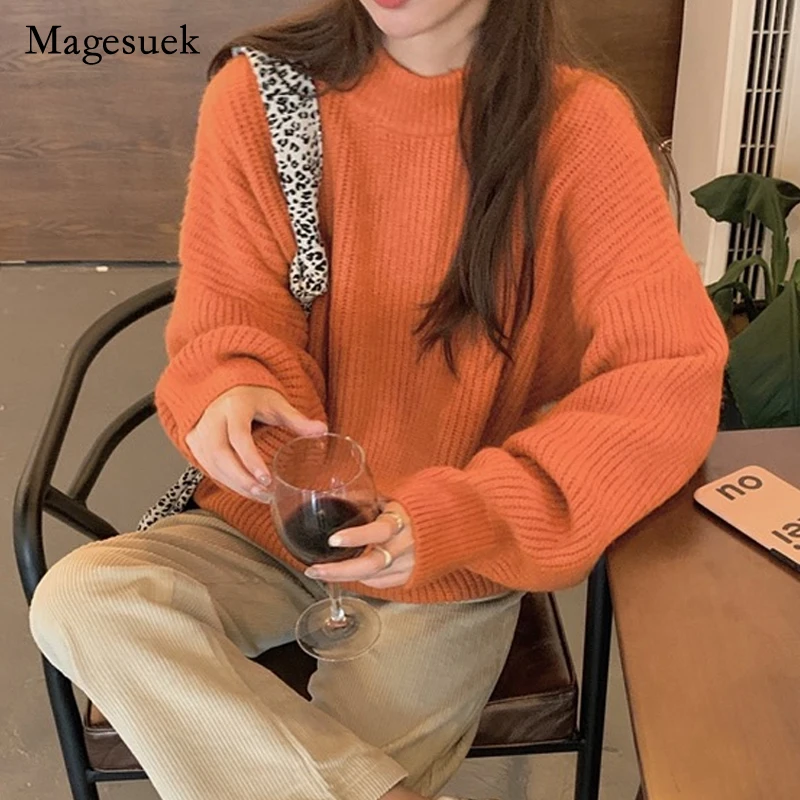 Korean Solid Loose Sweater for Women Fashion 2021 Autumn Winter New Thickened Knitted Sweater Pullover Casual Warm Sweater 17295
Korean Solid Loose Sweater for Women Fashion 2021 Autumn Winter New Thickened Knitted Sweater Pullover Casual Warm Sweater 17295