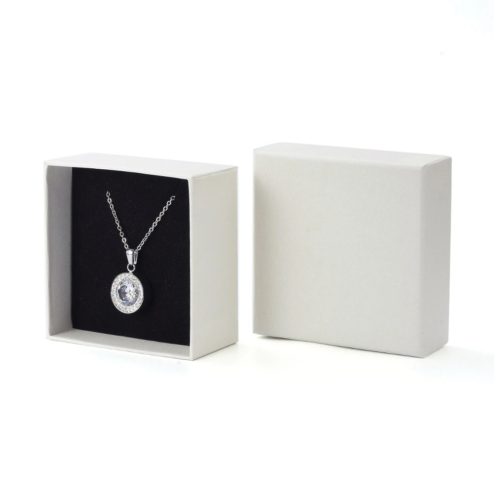 Cardboard Gift Box Jewelry Set Boxes, for Necklace, Earrings, with Black Sponge Inside, Square, Floral White, 9.1x9.2x2.9cm
Cardboard Gift Box Jewelry Set Boxes, for Necklace, Earrings, with Black Sponge Inside, Square, Floral White, 9.1x9.2x2.9cm