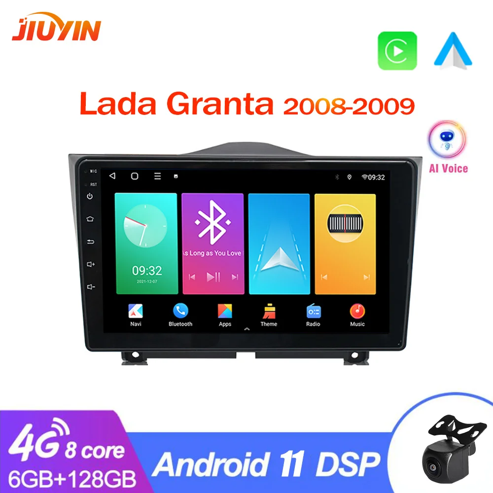 

JIUYIN Carplay 4G Автомагнитола для LADA BA3 Granta Cross 2018 2019 Android 11 мультимедийный плеер DSP 48EQ 2din Авторадио GPS стерео