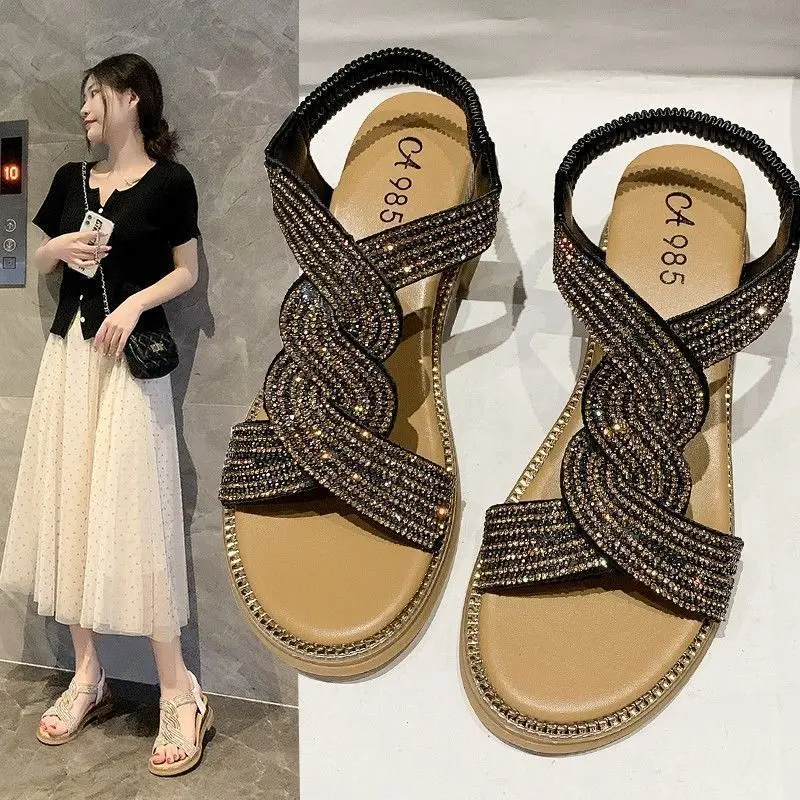 2021 Summer Women Ladies Beach Open Toe Plus Size Sandalias Fashion Solid Round Toe Pearl Buckle Casual Sandals Shoes NVLX198
2021 Summer Women Ladies Beach Open Toe Plus Size Sandalias Fashion Solid Round Toe Pearl Buckle Casual Sandals Shoes NVLX198