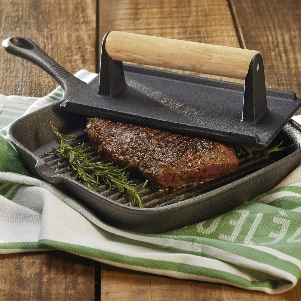 Cast Iron Pressure Plate Kitchen Bacon Steak Meat Grill Weight Heavy Duty BBQ Tool With Wood Handle Cut Fried Steak Barbecue
Cast Iron Pressure Plate Kitchen Bacon Steak Meat Grill Weight Heavy Duty BBQ Tool With Wood Handle Cut Fried Steak Barbecue