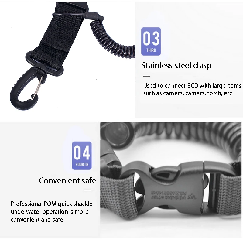 Diving Camera Lanyard Tactical Elastic Lanyard Coil Quick Release Buckle Anti Losing Rope For Underwater Diving Accessories 
Diving Camera Lanyard Tactical Elastic Lanyard Coil Quick Release Buckle Anti Losing Rope For Underwater Diving Accessories