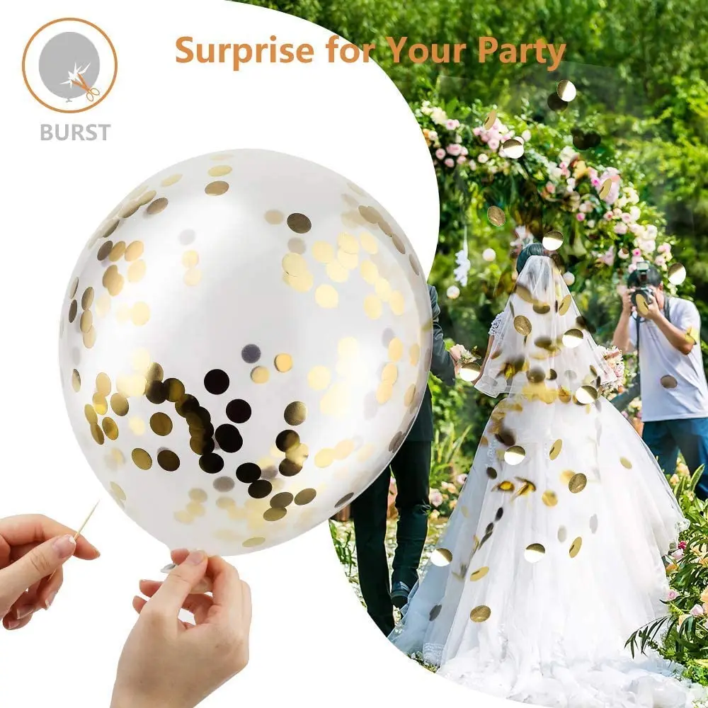 60 PCS Metallic Gold, White and Gold Confetti Balloons, Balloons for Parties Graduation Party Decoration, Wedding, Baby
60 PCS Metallic Gold, White and Gold Confetti Balloons, Balloons for Parties Graduation Party Decoration, Wedding, Baby