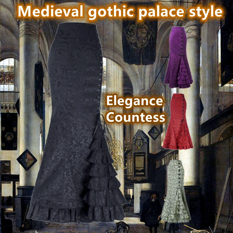 Victorian Elegant Style Countess Party Dresses Middles Ages Steampunk Style Retro Ruffle Slit Mermaid Skirt Cosplay Costumes
Victorian Elegant Style Countess Party Dresses Middles Ages Steampunk Style Retro Ruffle Slit Mermaid Skirt Cosplay Costumes