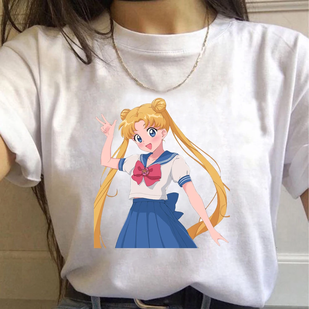 2021 Sailor Moon Tshirt Women Anime Summer Short Sleeve Vogue Print Clothing Cute Casual Clothes Cartoon Top Aesthetic Tee Femme
2021 Sailor Moon Tshirt Women Anime Summer Short Sleeve Vogue Print Clothing Cute Casual Clothes Cartoon Top Aesthetic Tee Femme