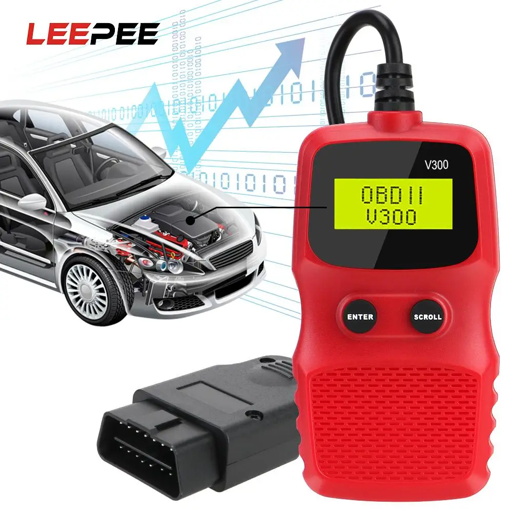 Считыватель кодов LEEPEE ELM 327 V300 OBD2, ручной сканер OBD 2, автомобильный диагностический инструмент с цифровым дисплеем OBDII
Считыватель кодов LEEPEE ELM 327 V300 OBD2, ручной сканер OBD 2, автомобильный диагностический инструмент с цифровым дисплеем OBDII