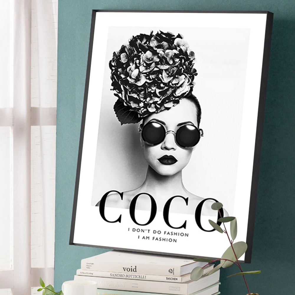 Fashion Flower Woman Poster And Print Coco Quotes Wall Art Canvas Painting Black White Vogue Pictures For Living Room Home Decor
Fashion Flower Woman Poster And Print Coco Quotes Wall Art Canvas Painting Black White Vogue Pictures For Living Room Home Decor