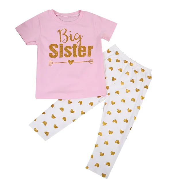Summer Sisters Suit Children's Two-Piece Occident Fashion Short-Sleeved Trousers Bronze Love Children's Clothing
Summer Sisters Suit Children's Two-Piece Occident Fashion Short-Sleeved Trousers Bronze Love Children's Clothing