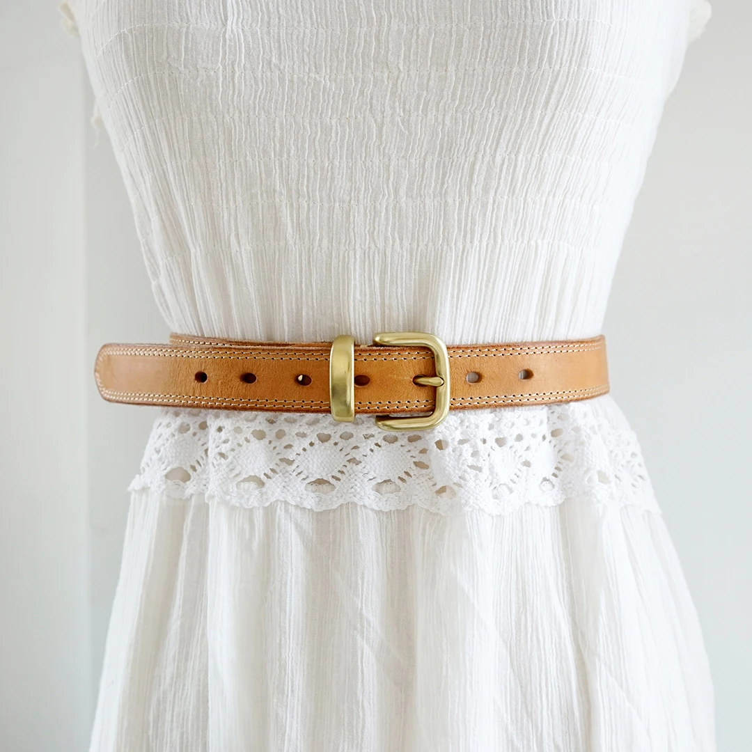 Women's Belt Luxury 100% Genuine Leather High-grade Copper Pin Buckle Vintage Handmade Cinturones Para Mujer Women Cowskin Strap
Women's Belt Luxury 100% Genuine Leather High-grade Copper Pin Buckle Vintage Handmade Cinturones Para Mujer Women Cowskin Strap
