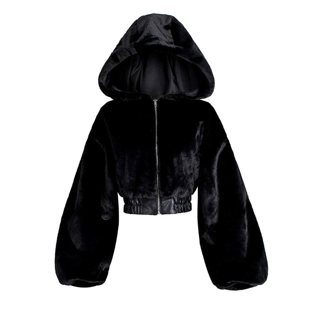 Autumn Winter Faux Fur Bomber Coat Zipper Streetwear High Waist Furry Hooded Plush Jacket Cardigan Fleece Parkas
Autumn Winter Faux Fur Bomber Coat Zipper Streetwear High Waist Furry Hooded Plush Jacket Cardigan Fleece Parkas