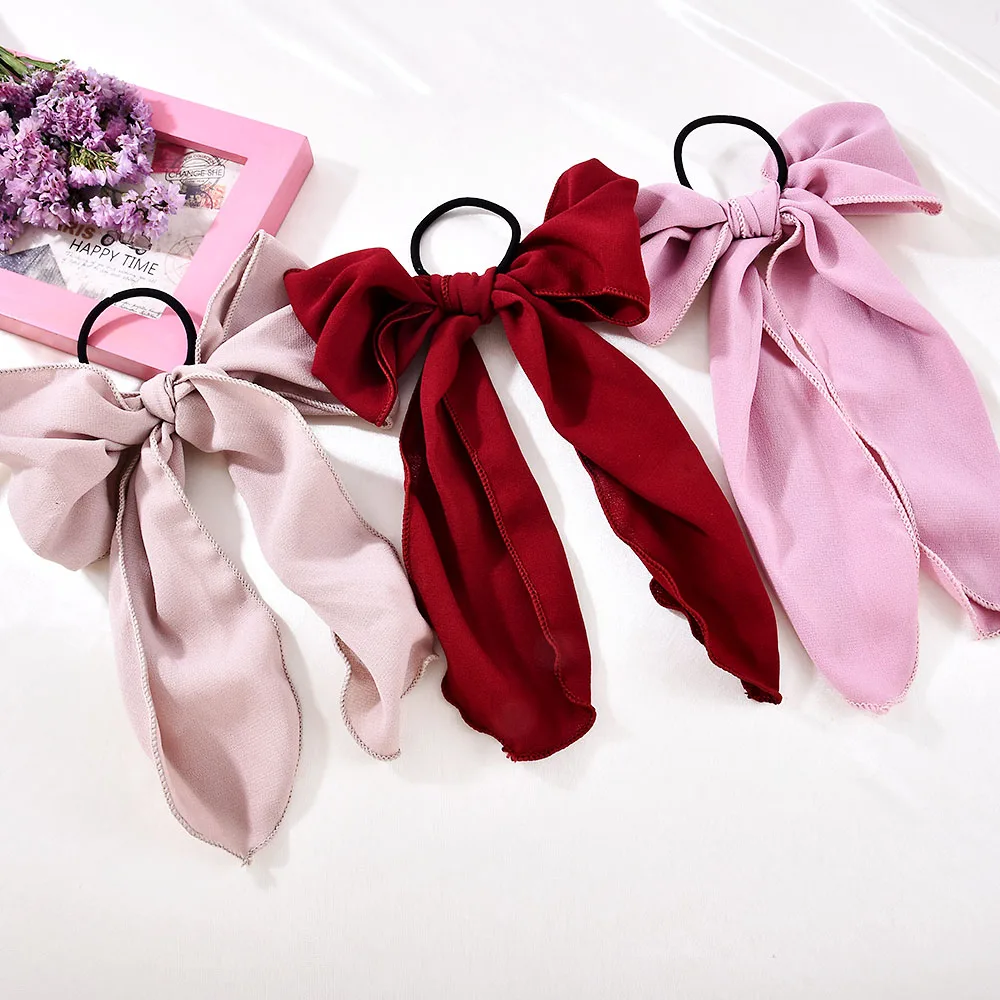 Korean Simple Solid Color Printing Bowknot Ribbon Chiffon Ponytail Headband Women Girls Elastic Rubber Band Hair Accessories
Korean Simple Solid Color Printing Bowknot Ribbon Chiffon Ponytail Headband Women Girls Elastic Rubber Band Hair Accessories