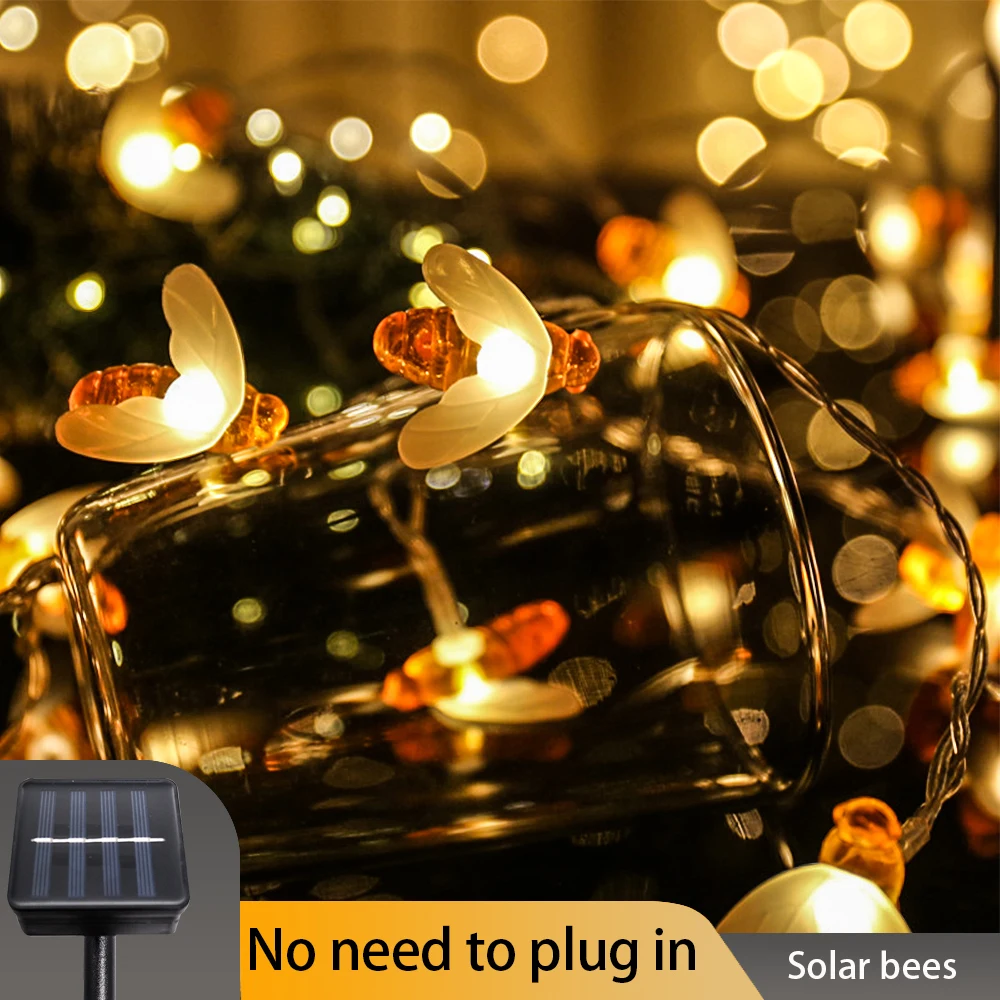 Solar Powered Honey Bee String Lights 30 LED Solar String Lights Outdoor Honeybee Fairy String Lights for Garden Patio Flower Tr
Solar Powered Honey Bee String Lights 30 LED Solar String Lights Outdoor Honeybee Fairy String Lights for Garden Patio Flower Tr