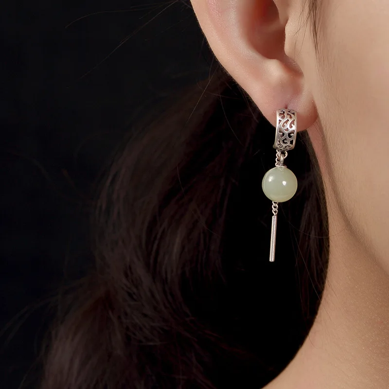 S925 Sterling Silver Vintage Earrings for Women Natural Jade Ear Wire Simple Temperament Beautiful Female Gemstone Jewelry
S925 Sterling Silver Vintage Earrings for Women Natural Jade Ear Wire Simple Temperament Beautiful Female Gemstone Jewelry