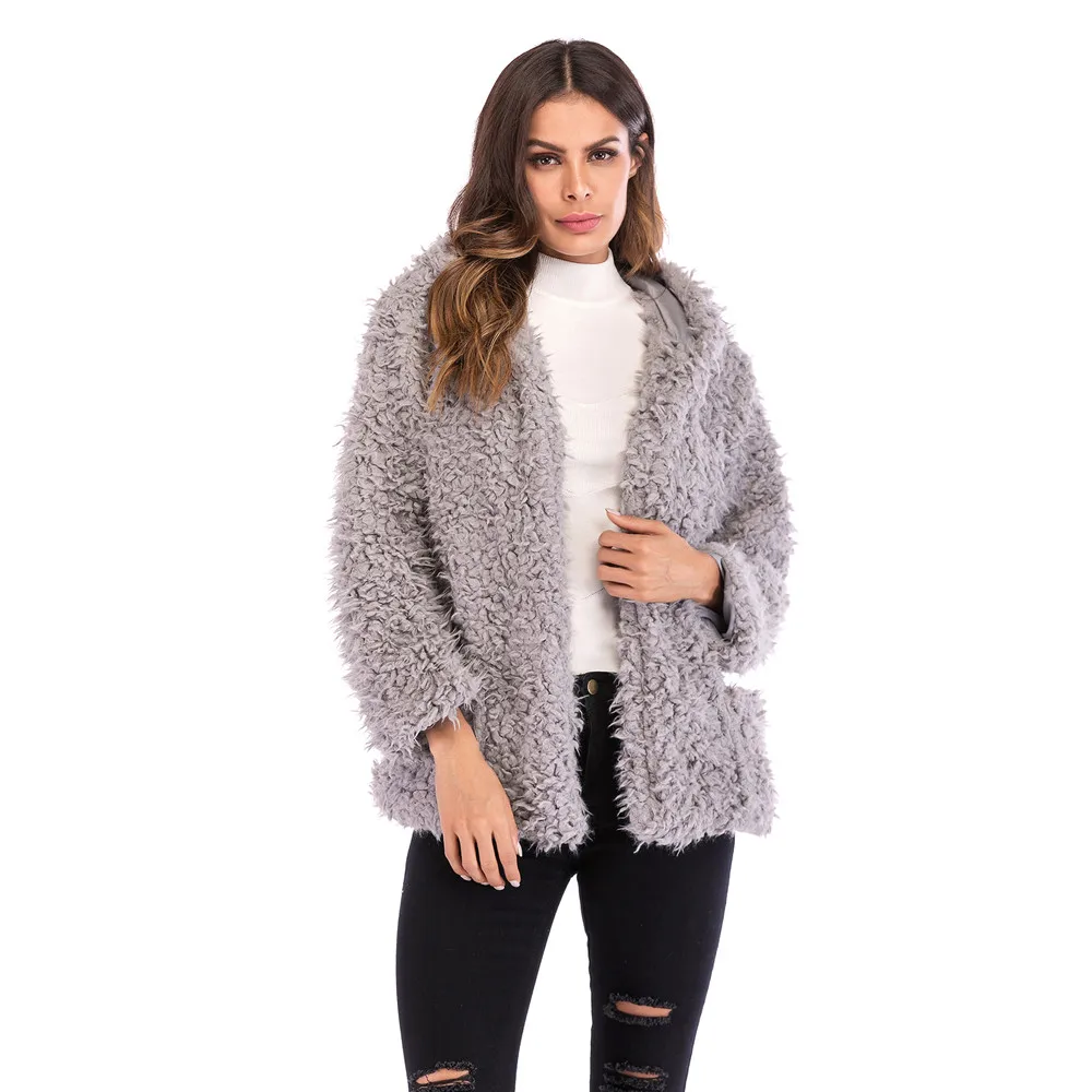Plush Coat Solid Color Fleece Warm Thick Hooded Loose Coat Winter Women Casual Outerwear
Plush Coat Solid Color Fleece Warm Thick Hooded Loose Coat Winter Women Casual Outerwear