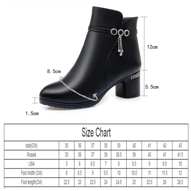 Women's Winter Boots Shiny 2021 New Genuine Leather Warm Wool Mid-heel Women's Short Boots Large Size Snow Boots For Women 
Women's Winter Boots Shiny 2021 New Genuine Leather Warm Wool Mid-heel Women's Short Boots Large Size Snow Boots For Women