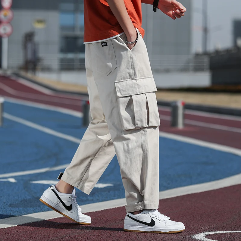 Khaki Pants Men Straight Fit Pockets Wide Leg Solid Color Cargo Pants Work Trousers Male Mens Hip Hop Clothing
Khaki Pants Men Straight Fit Pockets Wide Leg Solid Color Cargo Pants Work Trousers Male Mens Hip Hop Clothing